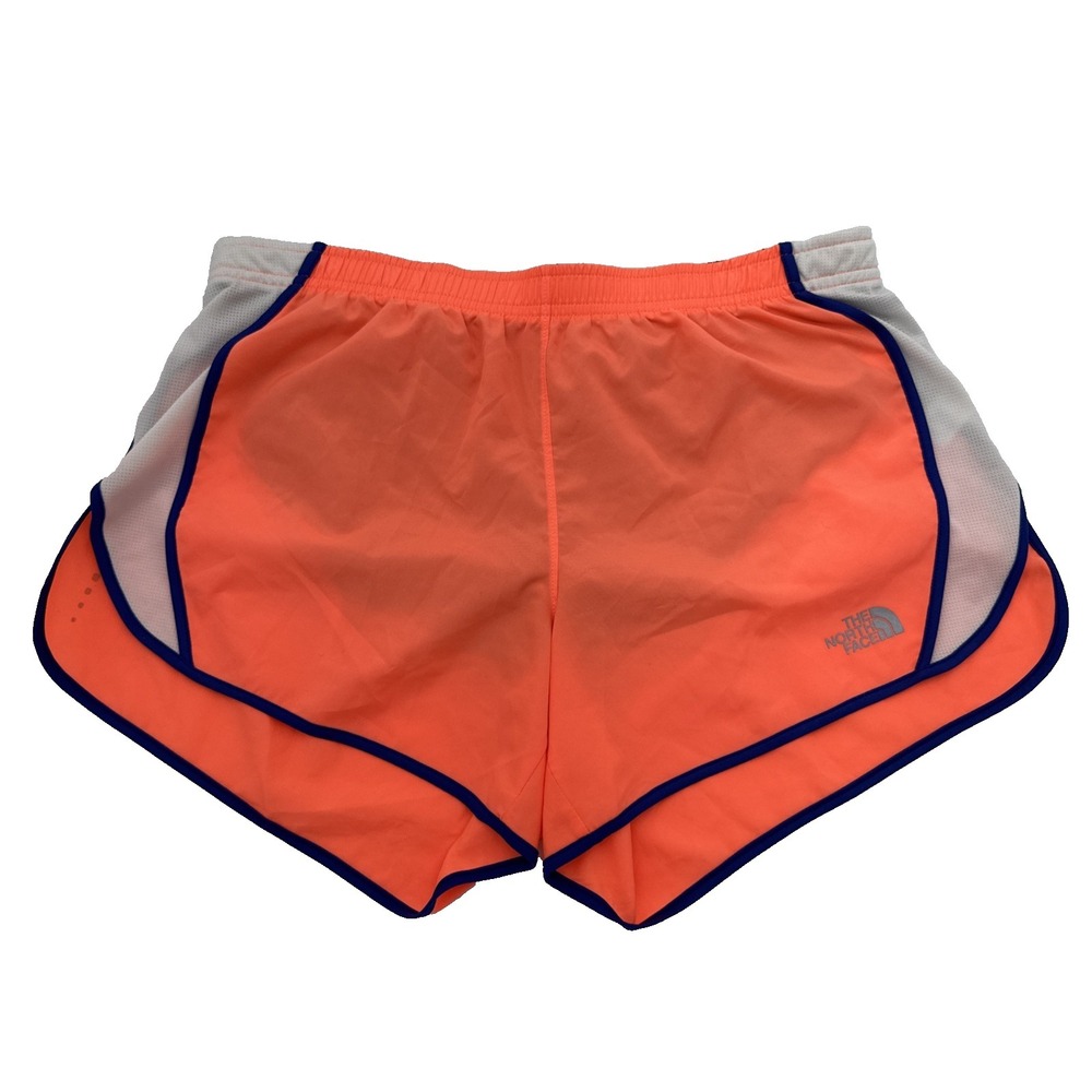 The North Face Athletic Running Shorts‎ Ladies Flash Dry Orange/white Gym Size M